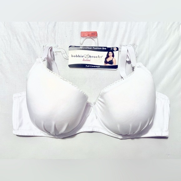 NEW Bobbie Brooks Microfiber Full Coverage T-Shirt Bra 40D White - Picture 1 of 8